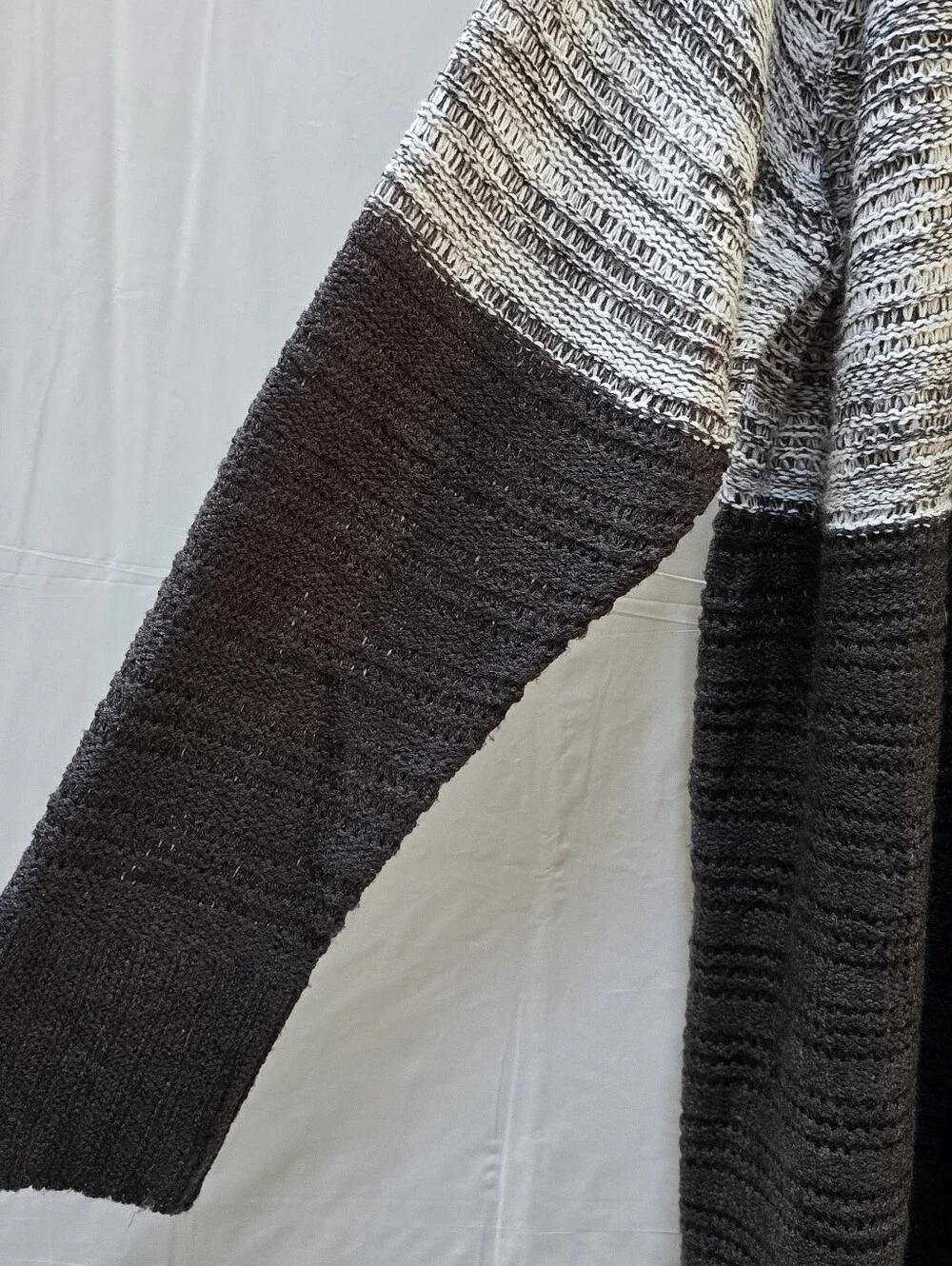 Jason Maxwell Open Front Chunky Knit Colorblock Cardigan Sweater 3X Plus Size